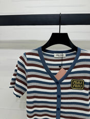 MIUMIU  SHORT-SLEEVE KNIT CARDIGAN 274943