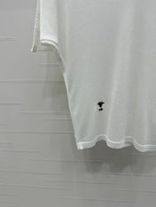 DIOR V-NECK KNITTED SHORT-SLEEVE T-SHIRT WHITE 274934