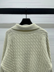 MIUMIU HALF-ZIP KNITTED PULLOVER WITH COLLAR STYLE 485