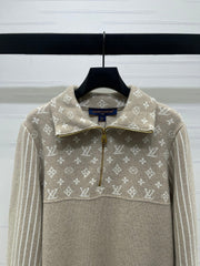 LV 25S LONG-SLEEVE COLOR-BLOCK COLLARED SHIRT 0166