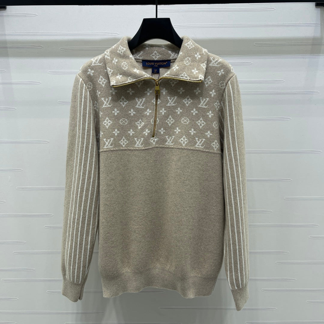 LV 25S LONG-SLEEVE COLOR-BLOCK COLLARED SHIRT 0166