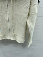 CELINE 25S HOODED CARDIGAN WITH FUR TRIM 0089