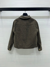 CELINE 25S PU LEATHER JACKET WITH LAPEL TRIM 0032