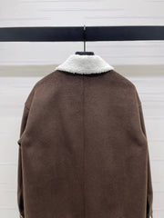 LV 25S KNITTED CARDIGAN WITH SHEARLING COLLAR 0153