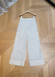 LV 25S VERTICAL STRIPED WIDE-LEG PANTS 0149