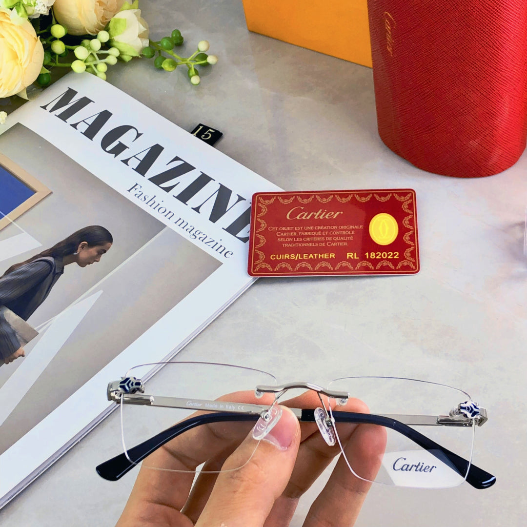 PANTHÈRE RIMLESS RECTANGULAR FRAME SUNGLASSES 573230 IN METAL