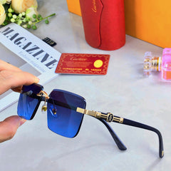 PREMIÈRE RIMLESS RECTANGULAR FRAME SUNGLASSES 575701 IN METAL