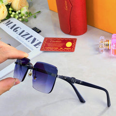 PREMIÈRE RIMLESS RECTANGULAR FRAME SUNGLASSES 575701 IN METAL