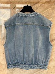 CHANEL 25S SLEEVELESS DENIM VEST 391