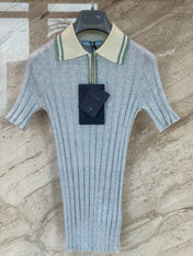 PRADA 26S SHORT-SLEEVED KNIT POLO SHIRT STYLE 873
