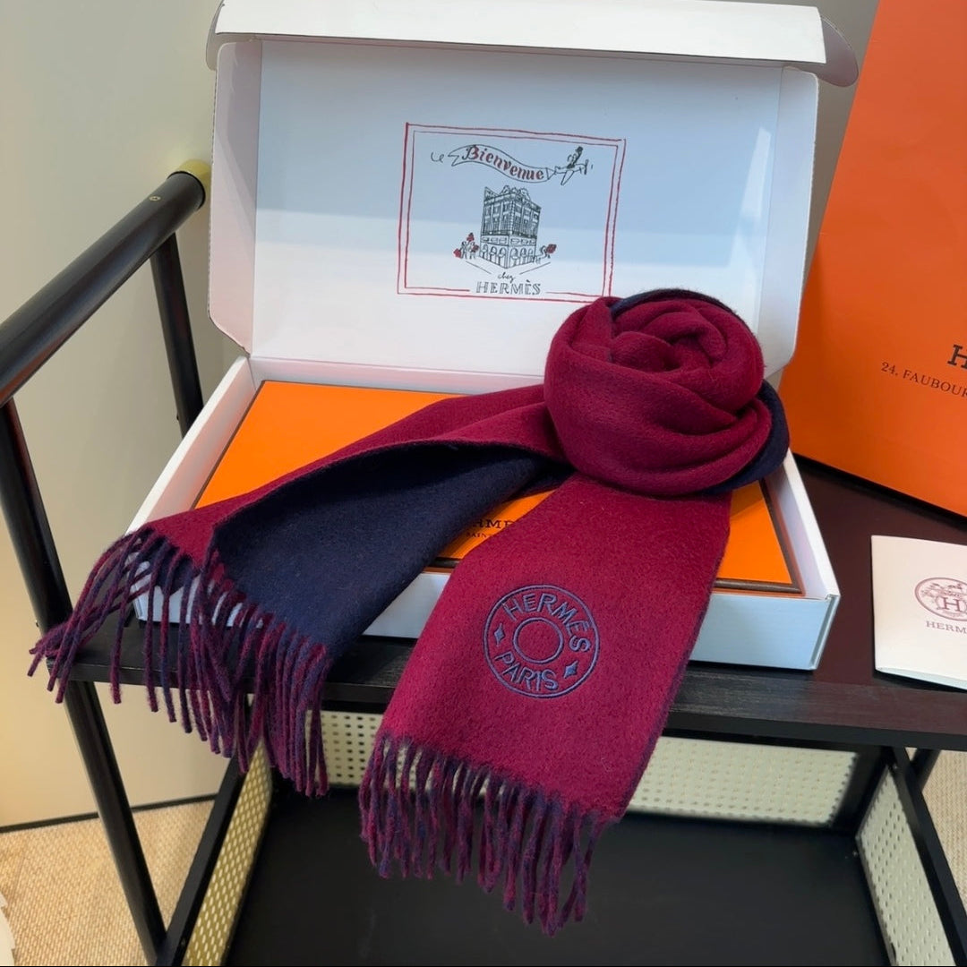 HERMES 25S SCARF 190 IN CASHMERE 854620