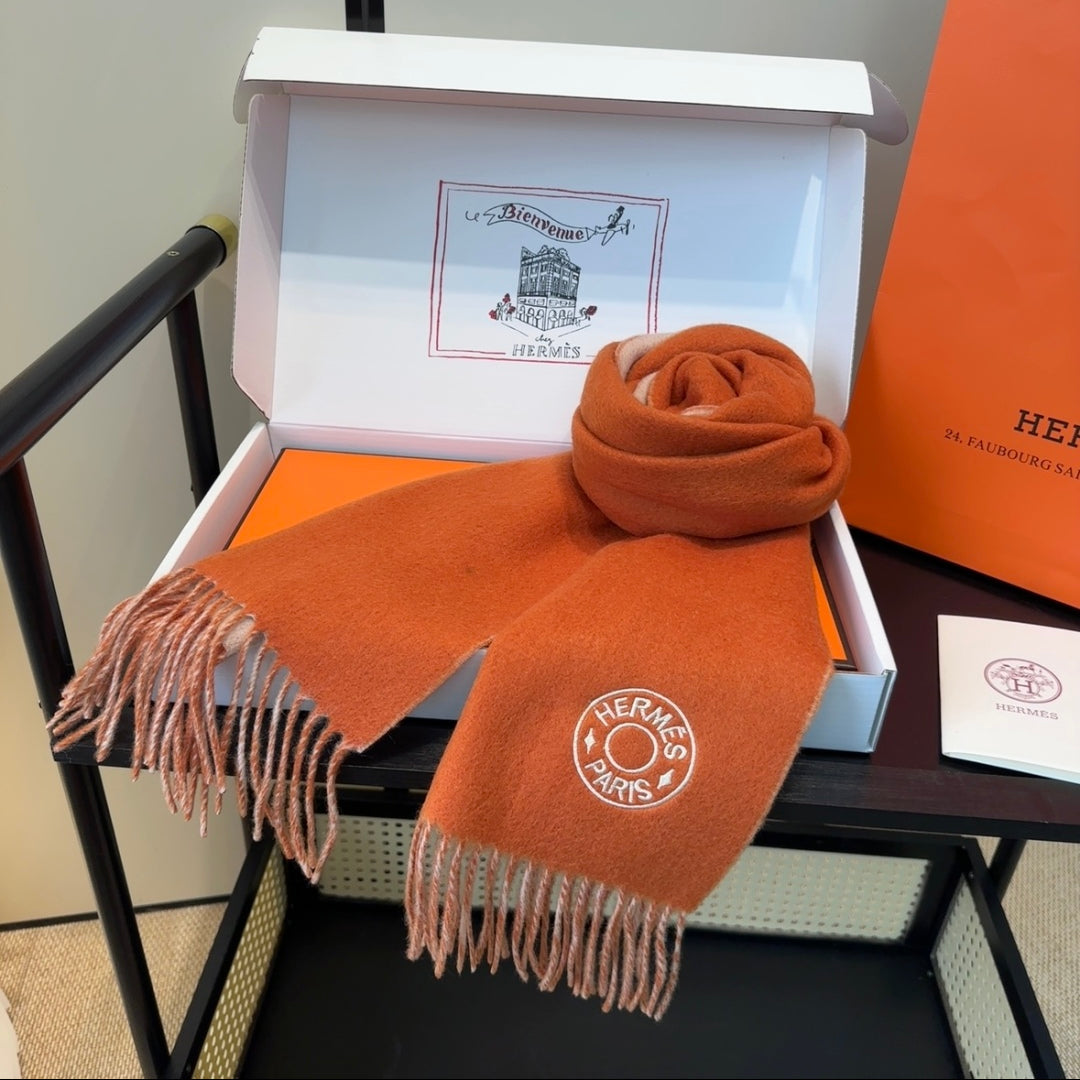 HERMES 25S SCARF 190 IN CASHMERE 854622