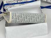 DIOR 25S 30 MONTAIGNE DEA POUCH LIGHT BLUE OBLIQUE JACQUARD 26 IN CANVAS