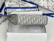 DIOR 25S 30 MONTAIGNE DEA POUCH GRAY OBLIQUE JACQUARD 26 IN CANVAS