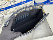 DIOR 25S 30 MONTAIGNE DEA POUCH BLUE OBLIQUE JACQUARD 26 IN CANVAS