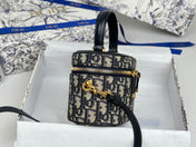 DIOR 25S CD SIGNATURE VANITY 16 IN BLUE DIOR OBLIQUE JACQUARD CANVAS