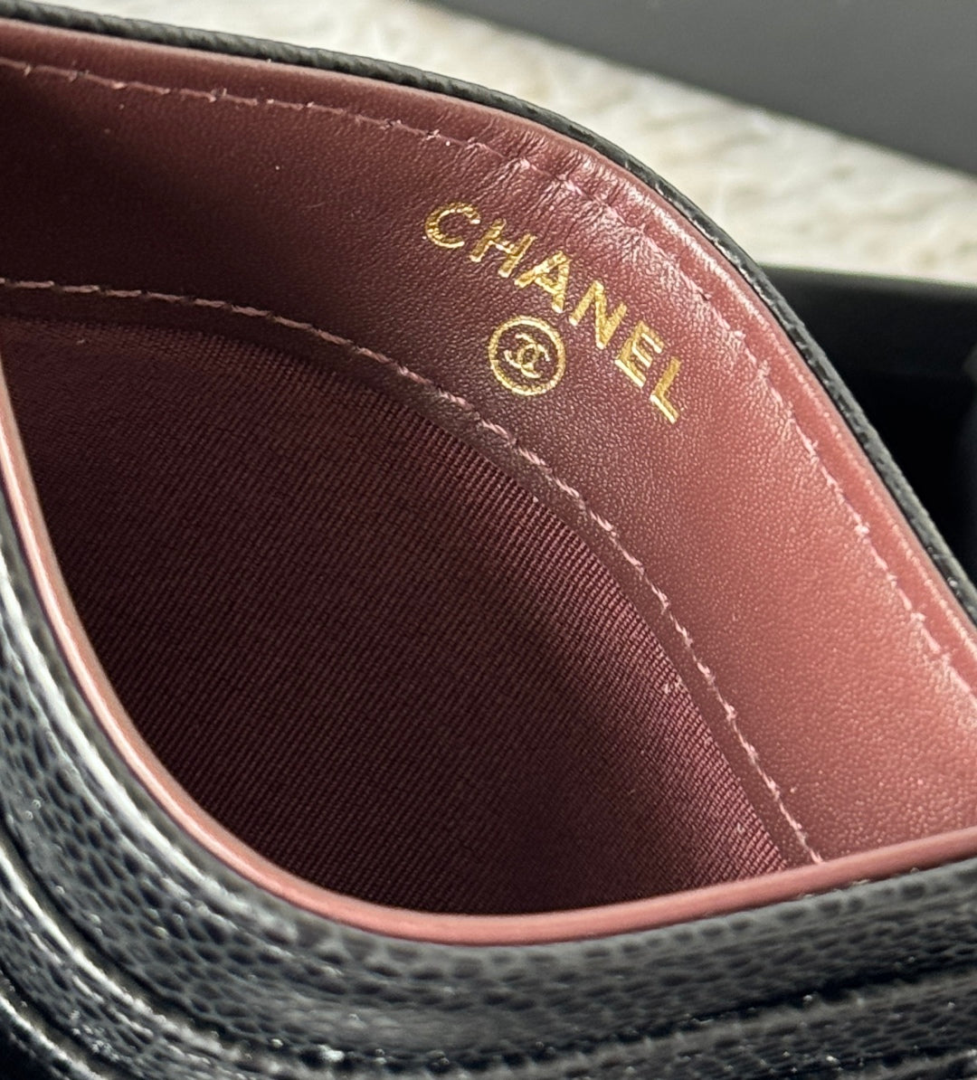 CHANEL 25S CARD HOLDER 11 IN BLACK CAVIAR GOLD HARDWARE