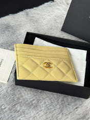 CHANEL 25S CARD HOLDER 11 IN YELLOW CAVIAR GOLD HARDWARE