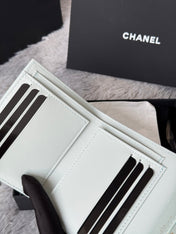 CHANEL 25S CF SMALL TRI FOLD WALLET 11 IN SOFT MINT CAVIAR GOLD HARDWARE