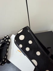 THE ROW 26S BALLET FLATS IN BLACK & WHITE POLKA DOT CALF HAIR CALFSKIN