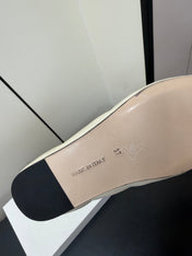 THE ROW 26S POINTED TOE BALLET FLATS IN IVORY WHITE LAMBSKIN