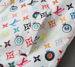 LV WHITE WINDBREAKER WITH COLORFUL MONOGRAM 238983