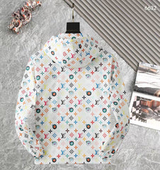 LV WHITE WINDBREAKER WITH COLORFUL MONOGRAM 238983