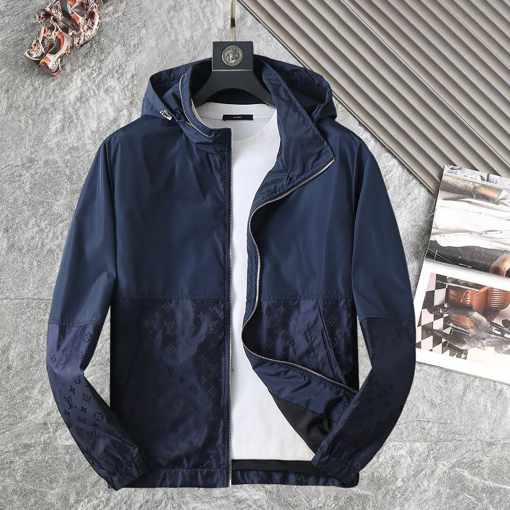 LV NAVY BLUE MONOGRAM HOODED JACKET 238985