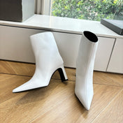 BALENCIAGA 25S ANKLE BOOTS IN WHITE COW LEATHER
