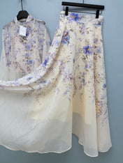 ZIMMERMANN 26S PATTERNED TOP AND SKIRT SET STYLE 24