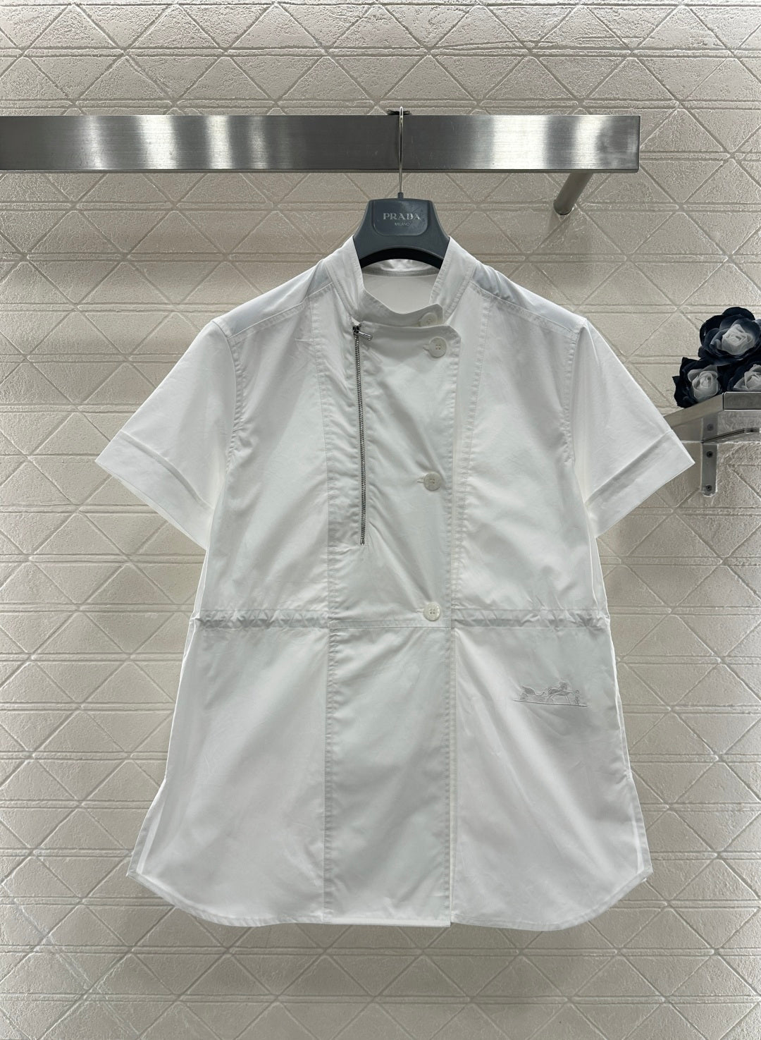 HERMES 25S SHORT-SLEEVE SHIRT DRESS 382