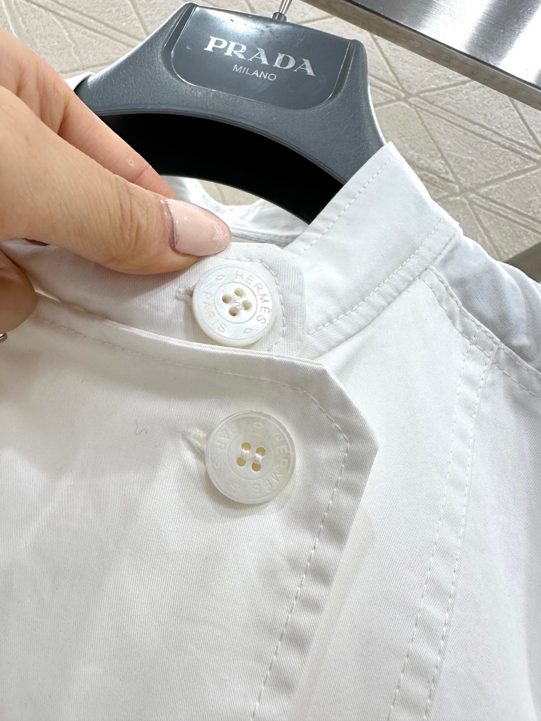 HERMES 25S SHORT-SLEEVE SHIRT DRESS 382