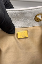 CHANEL 25S HOBO BAG 40 IN WHITE CAVIAR WITH GOLD HARDWARE
