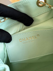 CHANEL 25S HOBO BAG 40 IN SEAFOAM GREEN CAVIAR WITH GOLD HARDWARE