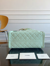 CHANEL 25S HOBO BAG 40 IN SEAFOAM GREEN CAVIAR WITH GOLD HARDWARE