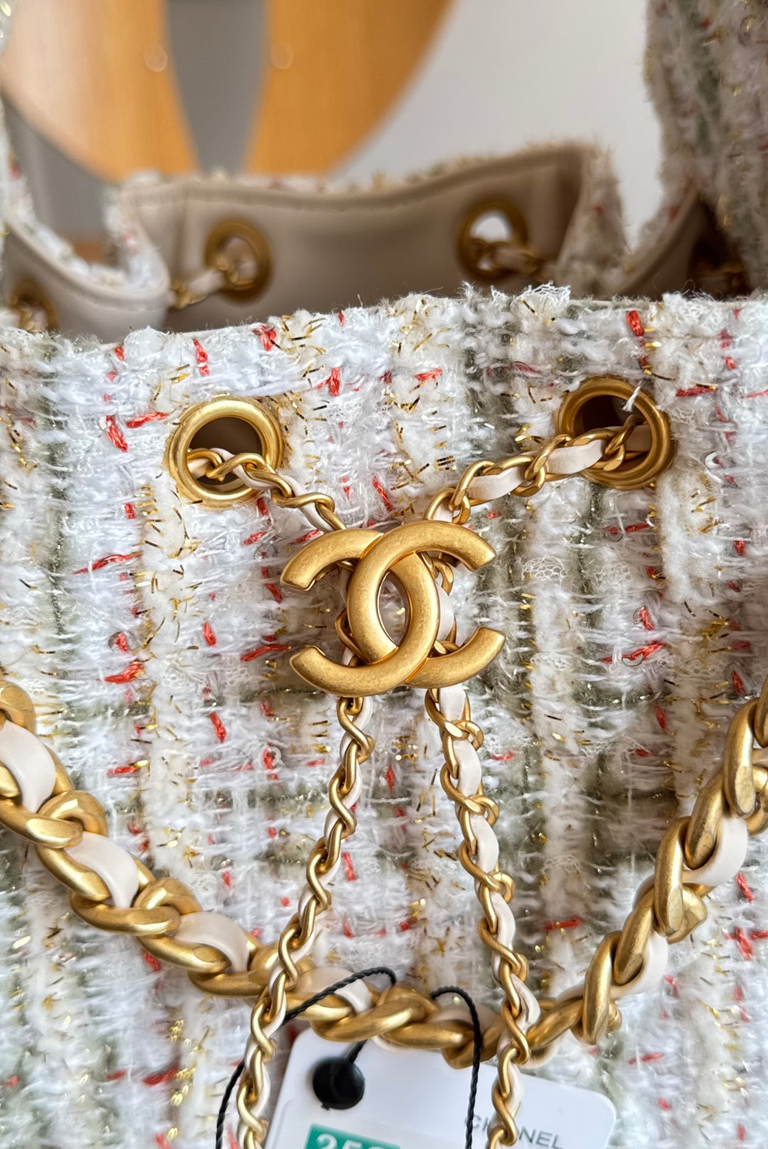 CHANEL 25S HOBO BAG 30 IN MULTICOLOR TWEED WITH GOLD HARDWARE