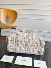 CHANEL 25S HOBO BAG 30 IN MULTICOLOR TWEED WITH GOLD HARDWARE