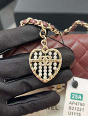 CHANEL 25S FLAP CHARM BAG 13 IN DARK RED LAMBSKIN