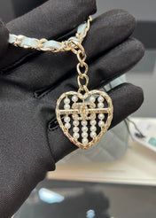 CHANEL 25S FLAP CHARM BAG 13 IN LIGHT BLUE LAMBSKIN