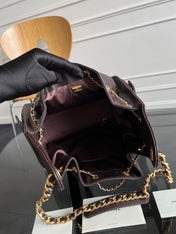 CHANEL 25S HOBO BAG 40 IN DARK EARTH BROWN CAVIAR WITH GOLD HARDWARE