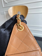 CHANEL 25S HOBO BAG 40 IN CARAMEL BROWN CAVIAR WITH GOLD HARDWARE