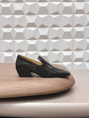 BOTTEGA VENETA 26S VENTURA LOAFERS 40 MM BLACK GLOSSY CALFSKIN