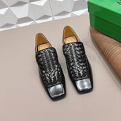 BOTTEGA VENETA 26S VENTURA LOAFERS 40 MM IN BLACK INTRECCIATO CALFSKIN