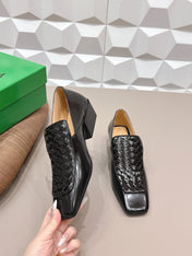 BOTTEGA VENETA 26S VENTURA LOAFERS 40 MM IN BLACK INTRECCIATO CALFSKIN