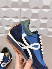 LOEWE 26S FLOW RUNNER SNEAKER IN NAVY AND BLUE SUEDE AND CALFSKIN