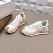 LOEWE 26S FLOW RUNNER SNEAKER IN LIGHT GRAY SUEDE AND WHITE CALFSKIN