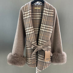 BURBERRY 25S PLAID WOOL COAT 133