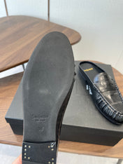 YSL 26S LOAFER MULES IN BLACK CALFSKIN