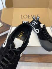 LOEWE 26S FLOW RUNNER SNEAKER 20MM IN BLACK SUEDE