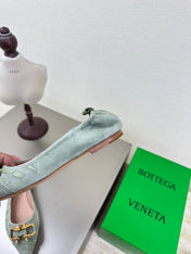 BALLET FLAT IN LIGHT BLUE SUEDE